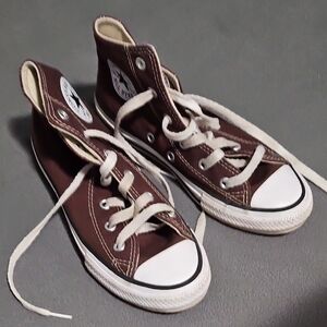 Converse Chocolate High-Tops with White Accents